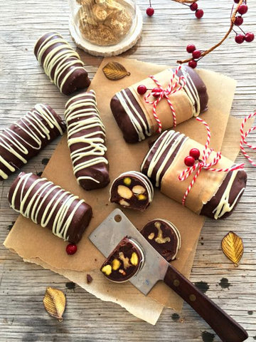 Fudgy Chocolate and Nut Logs or Bars