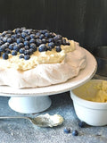 Pavlova with Lemon Cream and Blueberries