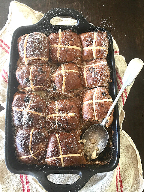 Hot Cross Bun Pudding