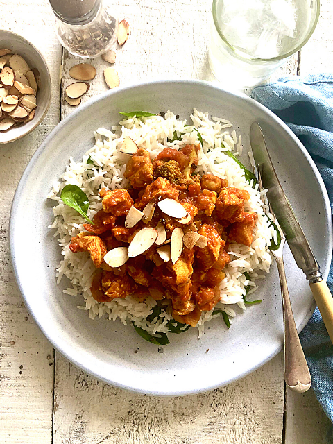 Easy Indian Chicken with Creamy Coconut Rice
